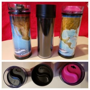 $7 SALE Trio of Carnival Tumblers w/Photo Insert Slots